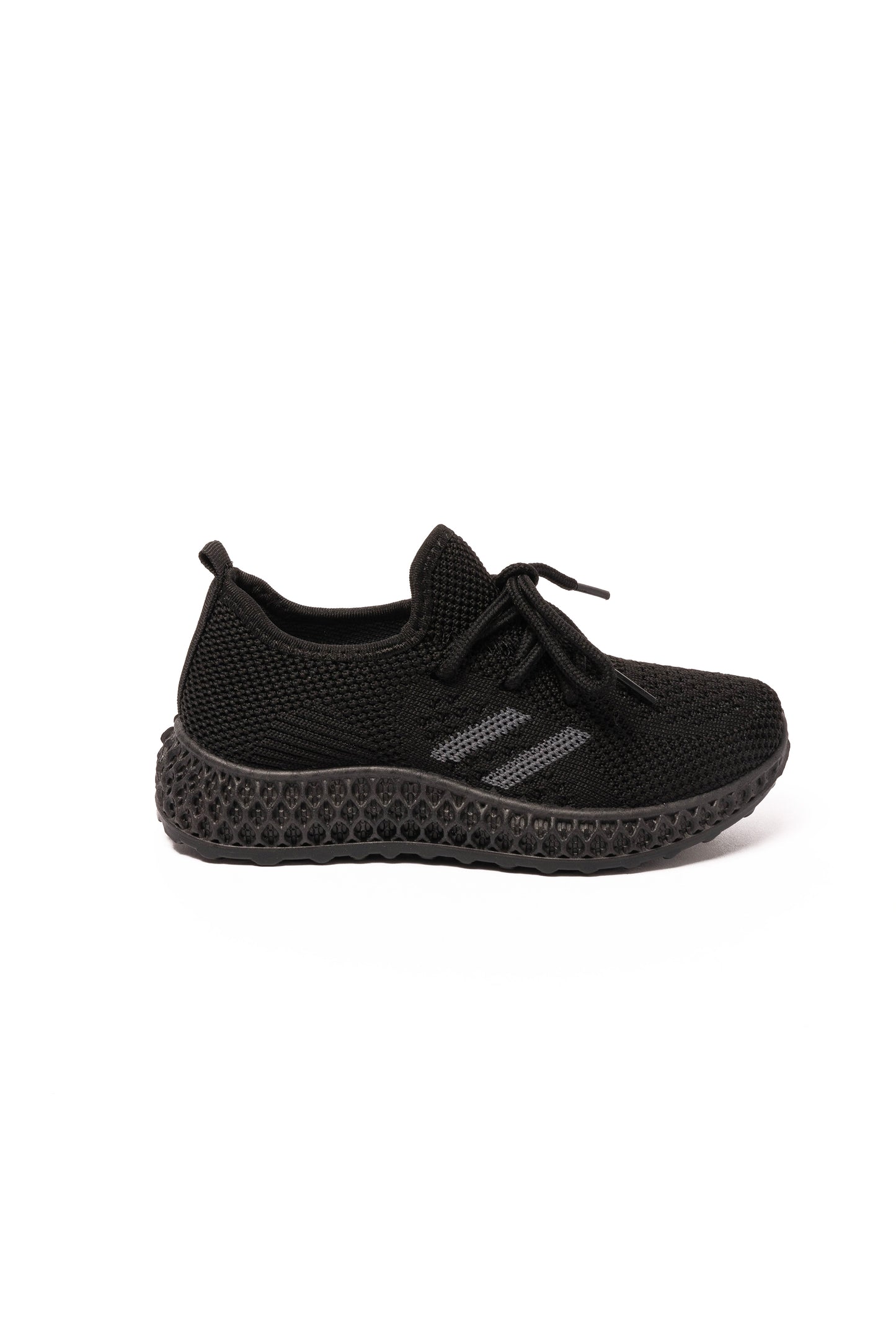 Joel Black Two Stripe Knitted Trainer 2x6