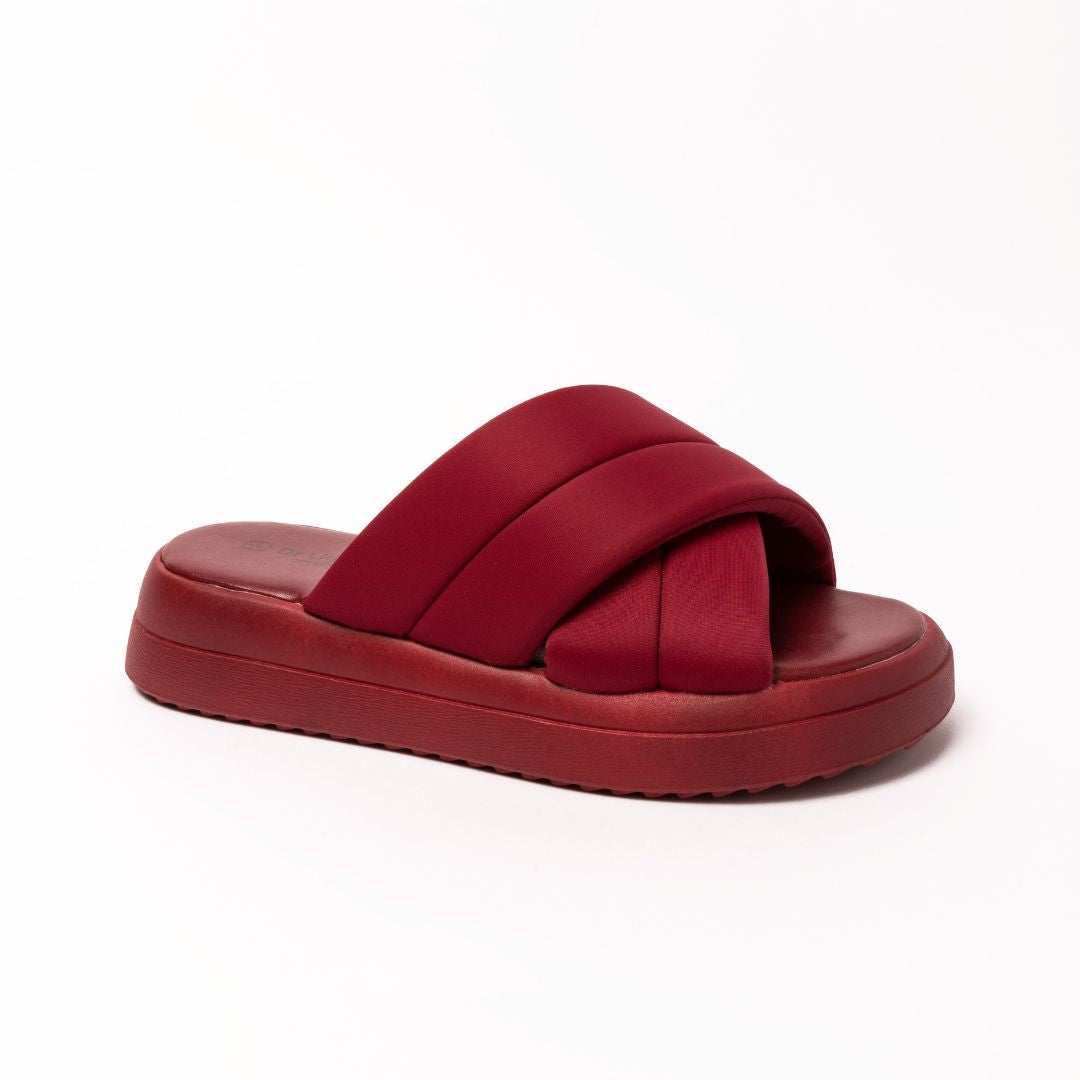 Mia Crossover Wedge Slider Red