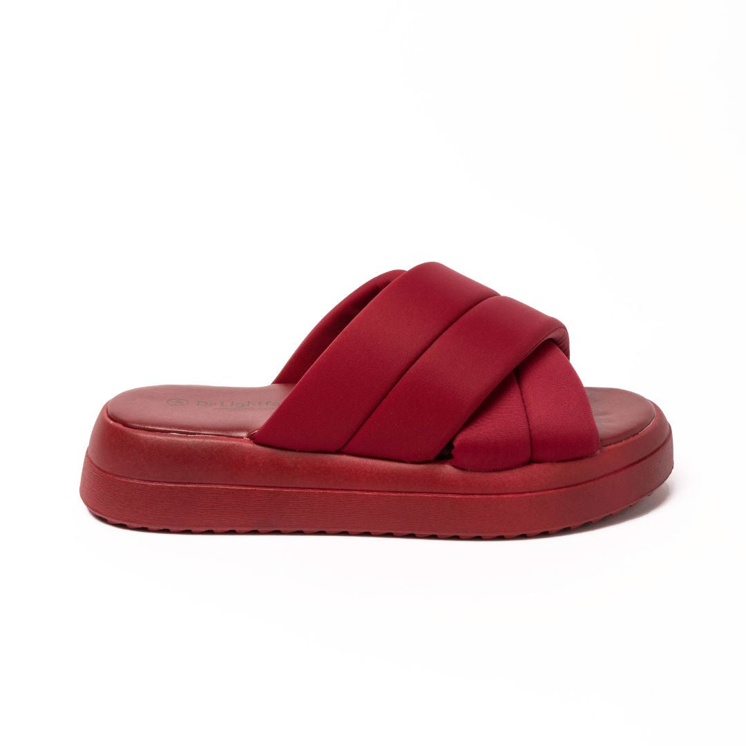 Mia Crossover Wedge Slider Red
