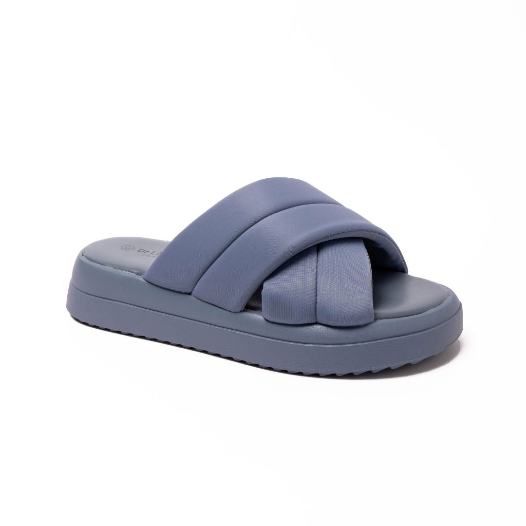 Mia Crossover Wedge Slider Blue