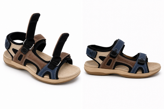 Andrea Ladies Dr. Lightfoot Navy/Khaki/Brown Sandal