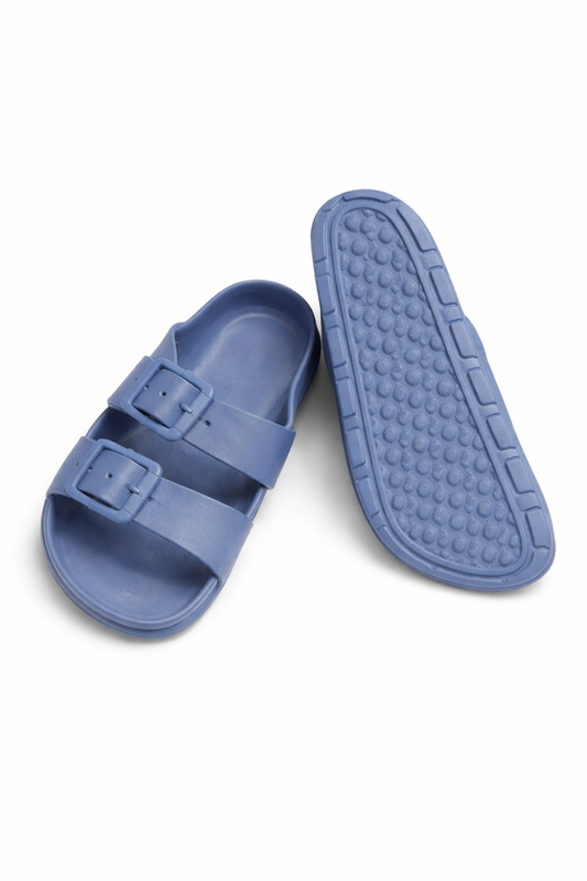 Layla Ladies Adjustable Twin Buckle Denim Sandal