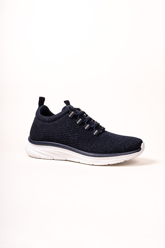 Nova Ladies  Bungee Elastic Navy Trainer 4x8