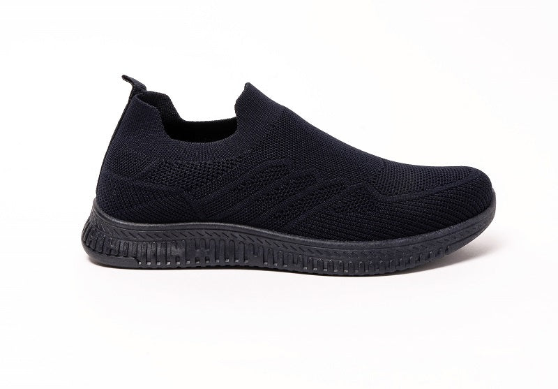 Luke Knitted Slip On Navy Trainer