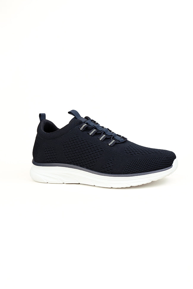 Arlo Men's Bungee Lace Navy Trainer