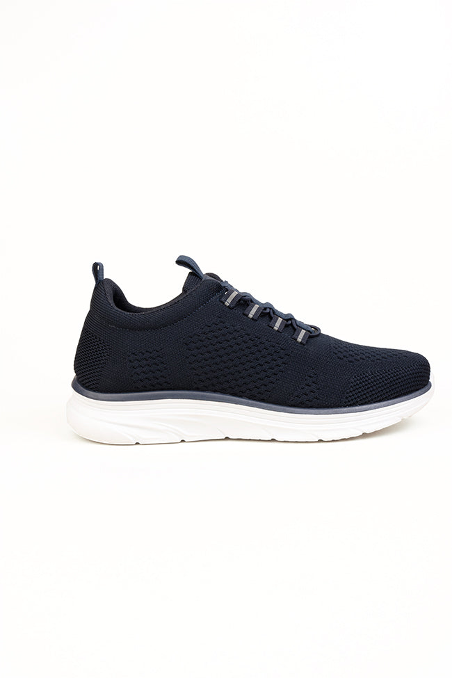 Arlo Men's Bungee Lace Navy Trainer