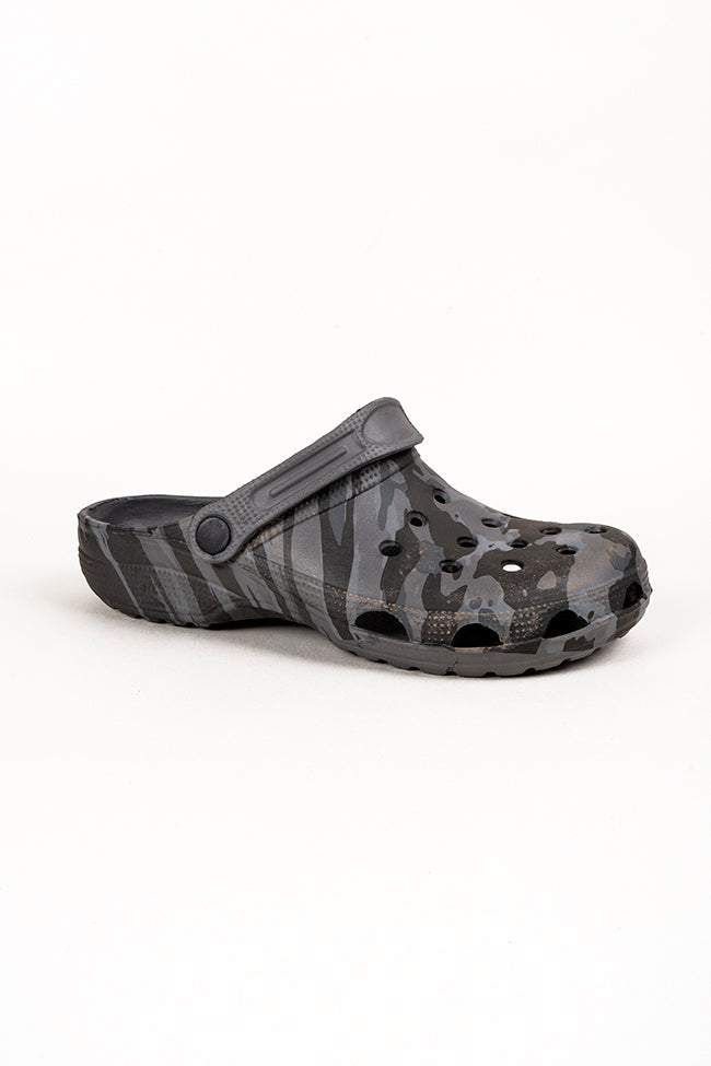 River Youth Grey Camouflage Clogs