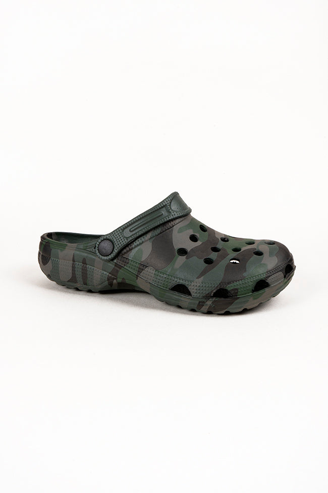 River Youth Green Camouflage Clogs