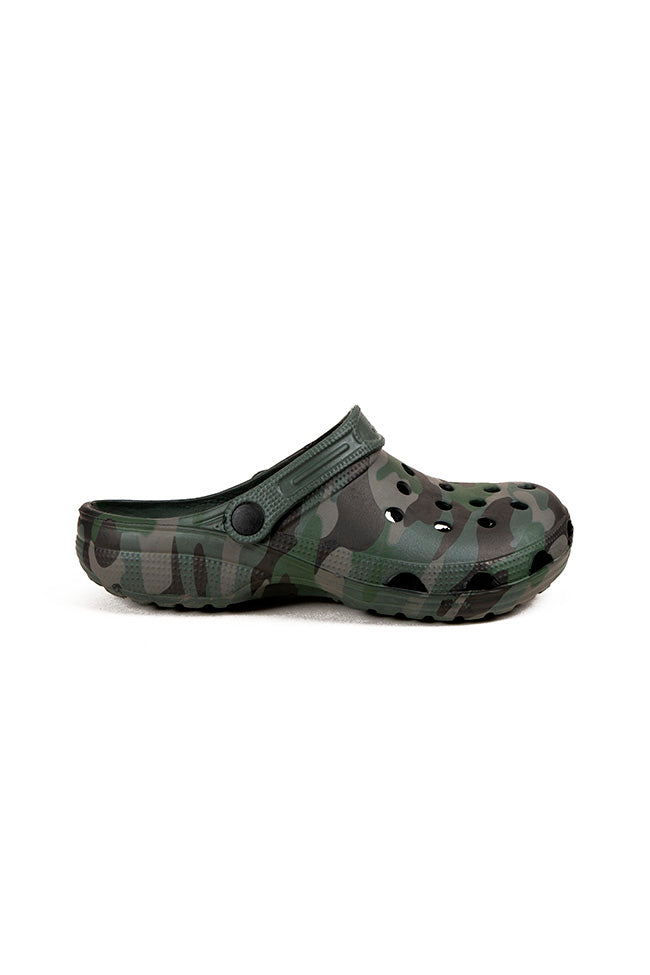 River Youth Green Camouflage Clogs