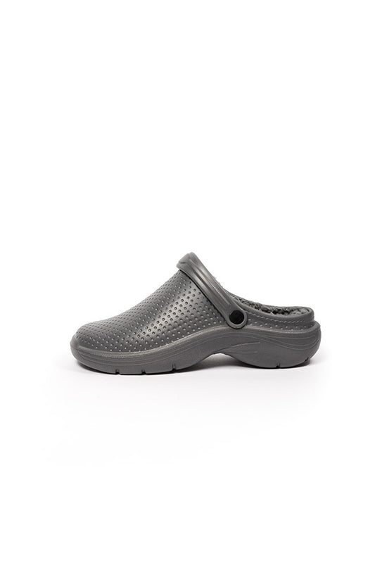 Leo Youth Fur Lined Full Garden Clog Grey