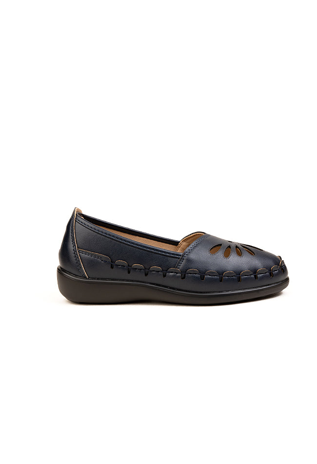 Effie Teardrop Cutout Dr. Lighfoot Ladies Casuals Navy