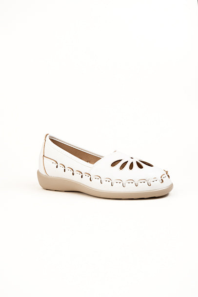 Effie Teardrop Cutout Dr. Lighfoot Ladies Casuals White