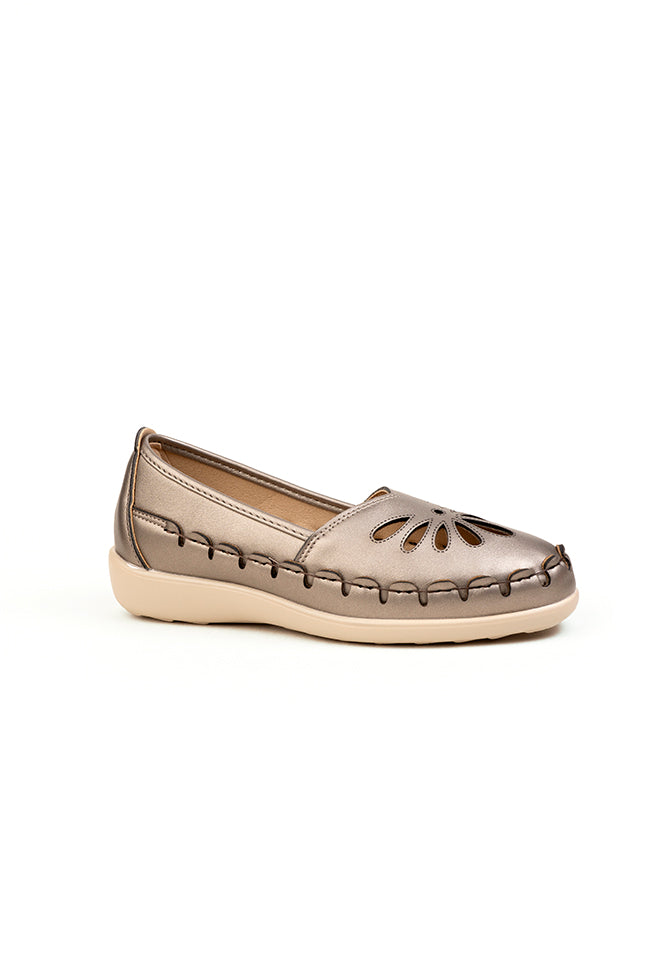 Effie Teardrop Cutout Dr. Lighfoot Ladies Casuals Pewter