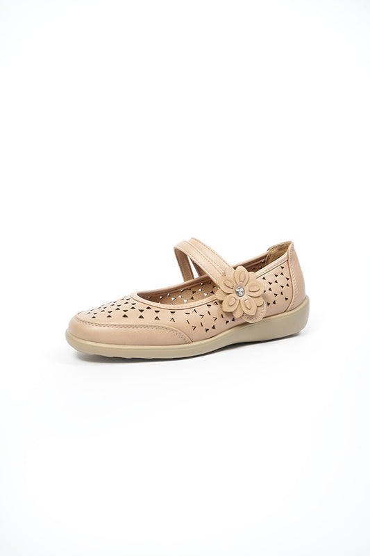Gabriell Ladies Beige Casual Flower Detail Wholesale
