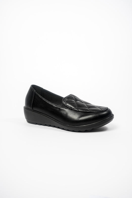 Helen Dr. Lightfoot Ladies Black Quilted Slip On Casual Shoe