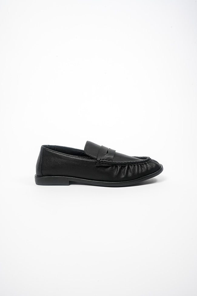 Deborah Ladies Black PU Loafer 4x8