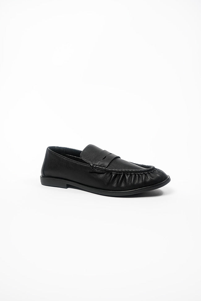 Deborah Ladies Black PU Loafer 4x8