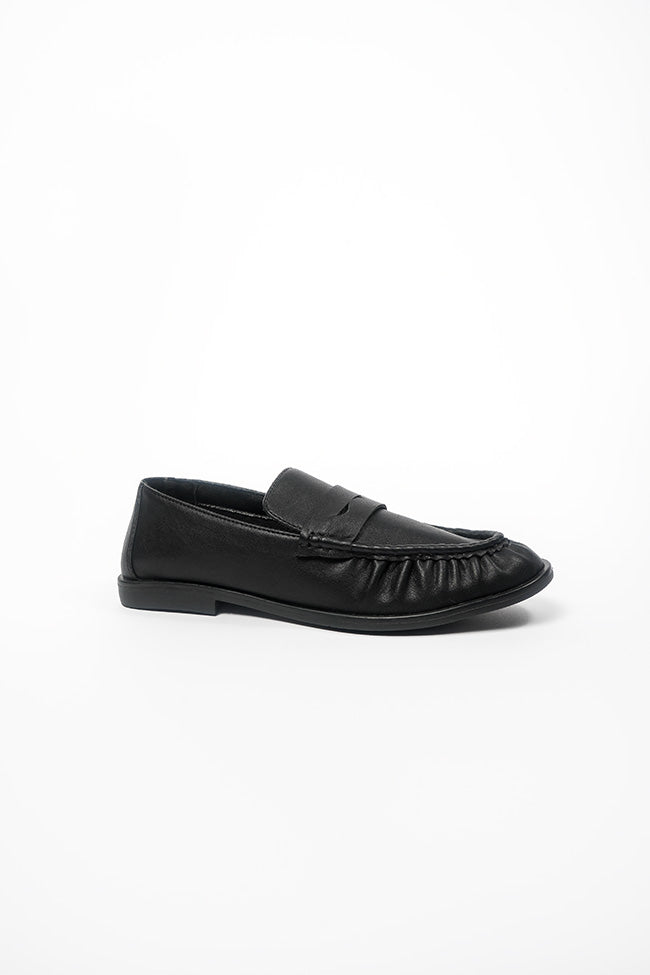 Deborah Ladies Black PU Loafer 4x8