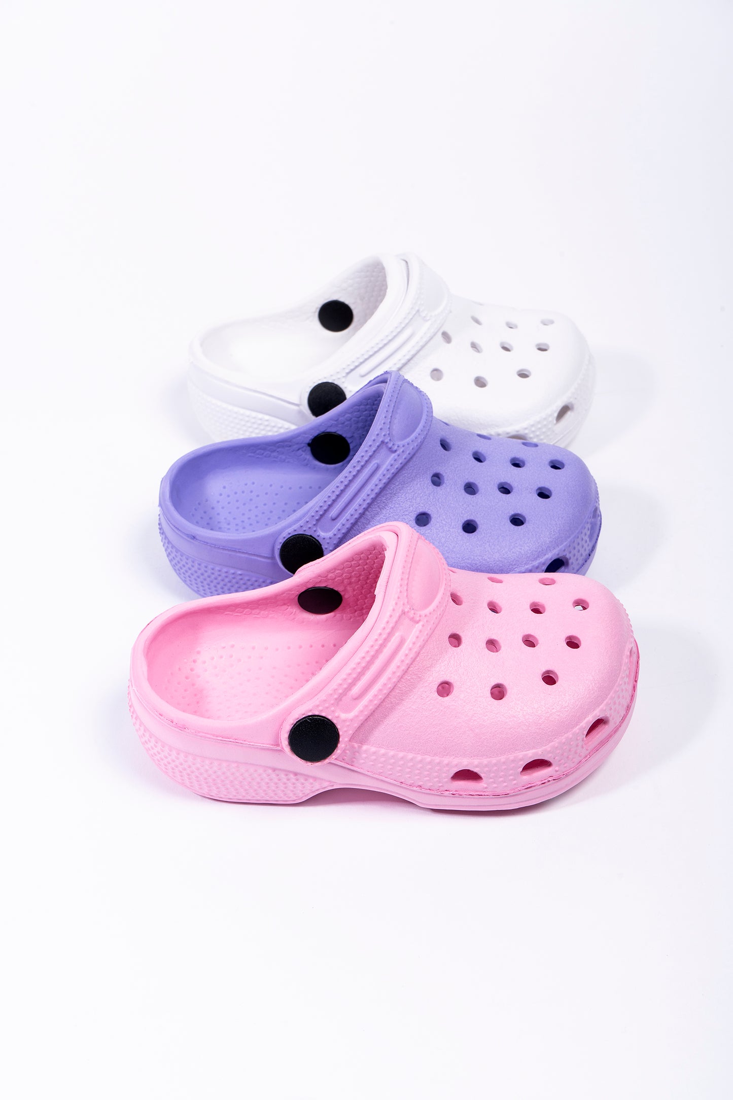 Danny Girls Pink, Purple and White Clogs Sizes 18-23