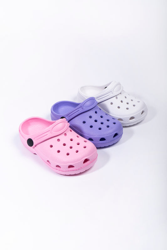 Danny Girls Pink, Purple and White Clogs Sizes 30-35