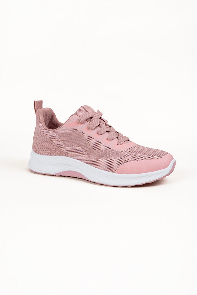 Maureen Ladies Lace Up Baby Pink Trainer – Kenyons Footwear