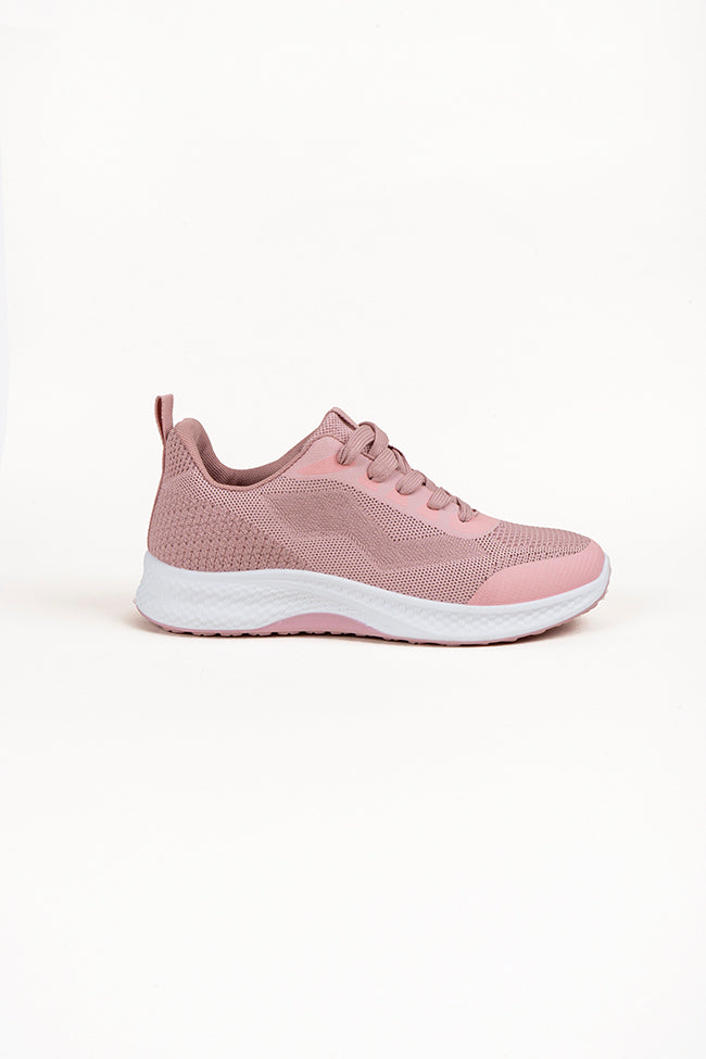 Maureen Ladies Lace Up Baby Pink Trainer – Kenyons Footwear