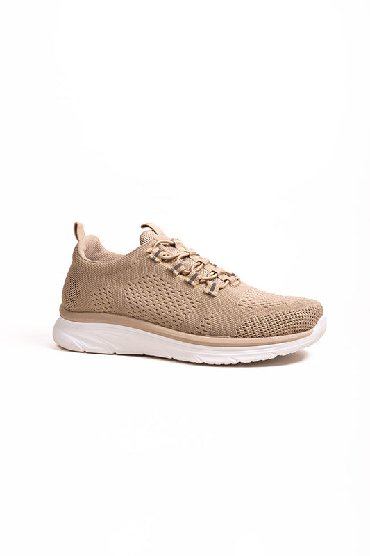 Nova Ladies Flynit Bungee Elastic Beige Trainer Wholesale 4x8