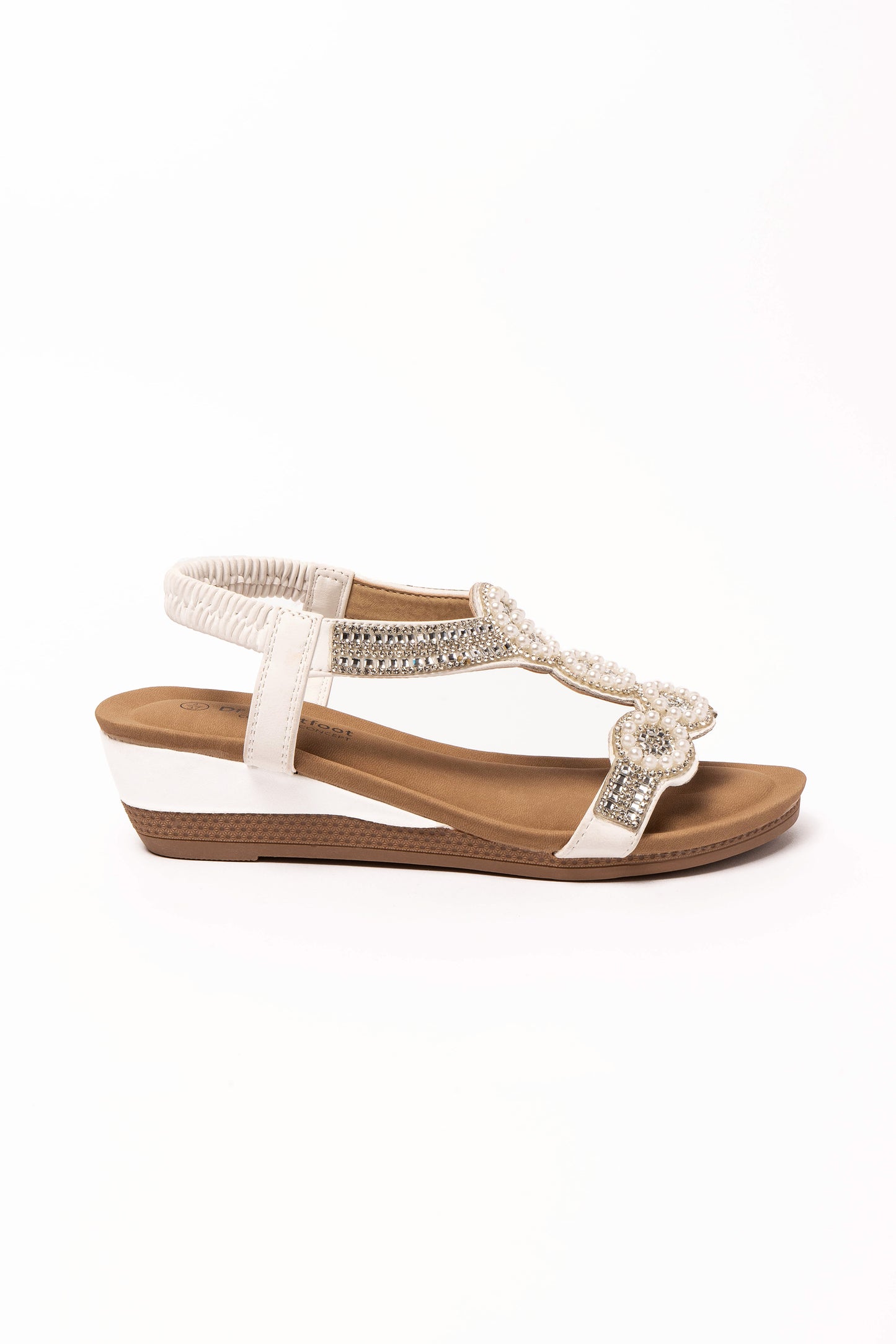 Sienna White Diamanti Sandal with Pearls