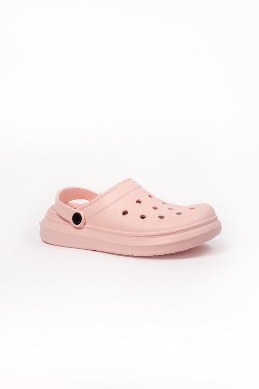 Harriet Ladies Fur Lined Pink Clogs