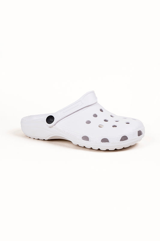 Charlie Youth White Clogs 28 Pairs