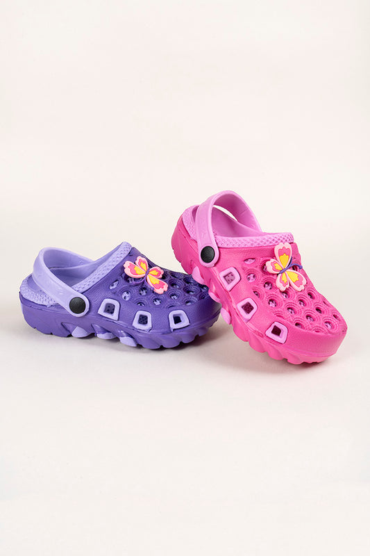 Daisy Girls Pink and Purple Prepacked Clogs Size 24-29