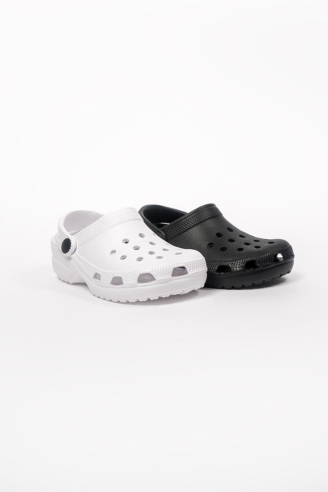 Danny Black and White  Clogs Sizes 18-23