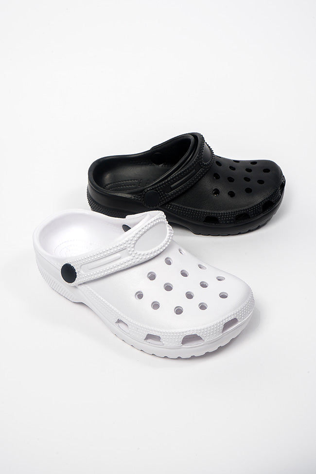 Danny Black and White  Clogs Sizes 18-23
