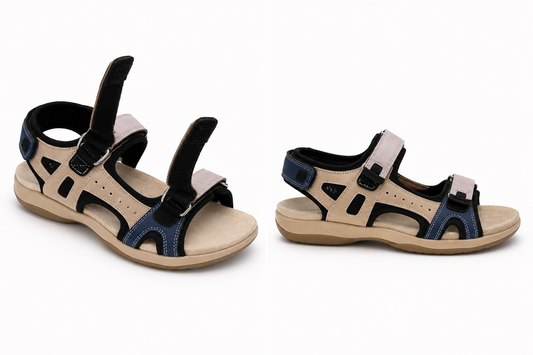 Andrea Ladies Dr. Lightfoot Beige/Navy/Stone Sandal