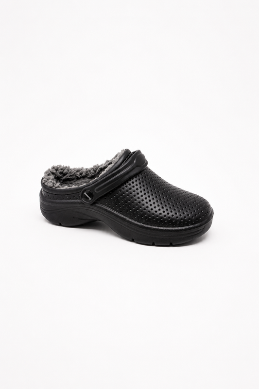 Wyatt Men Fur Lined Full Garden Clog Black UK7-11