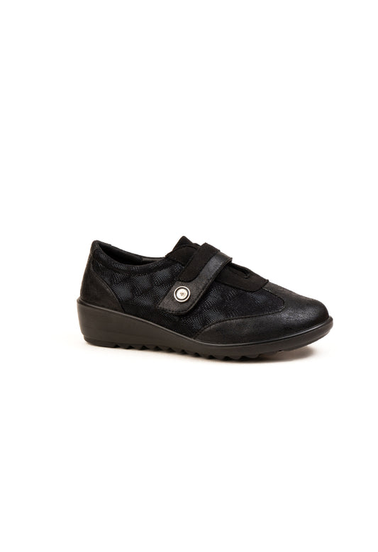 June Dr. Lightfoot Ladies Black Touch Fasten Casuals