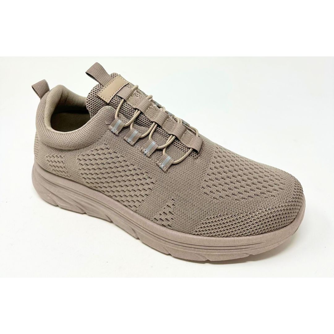 Arlo Men's Bungee Lace Taupe Trainer