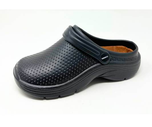 Luca Youth Full Garden Clogs Black