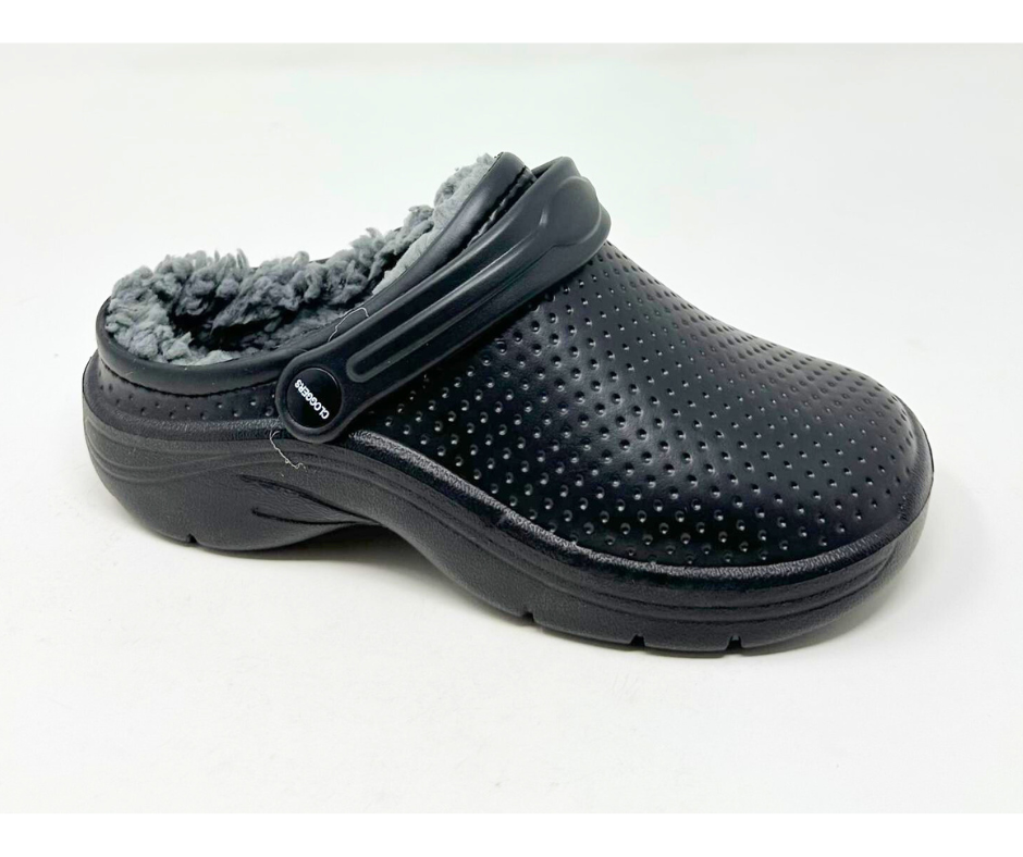 Wyatt Men Fur Lined Full Garden Clog Black UK7-11