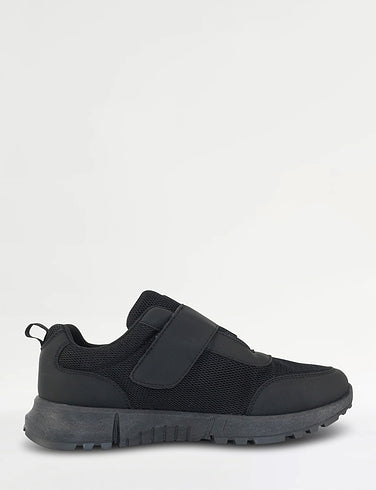 NEW Richard Men Touch Fastening Black Trainers