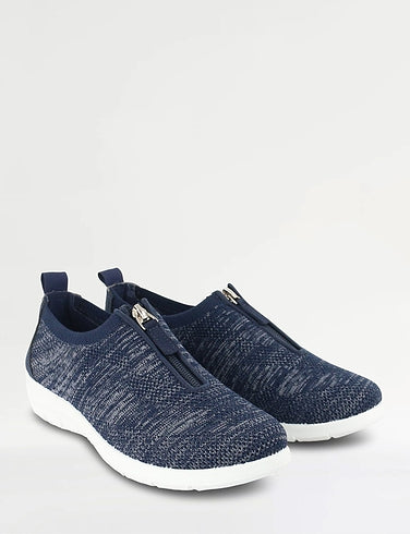 NEW Adriana Ladies Navy Zip Trainers