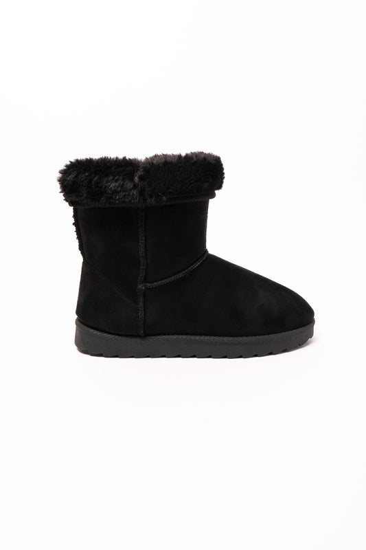 GEORGIA Black  FUR LINED CALF LENGTH BOOT