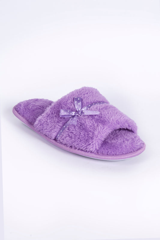 Lucy Lilac Mule Bow Slipper