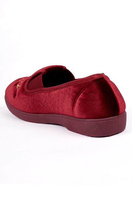 GEMMA EMBROIDERED TWIN GUSSET BURGUNDY