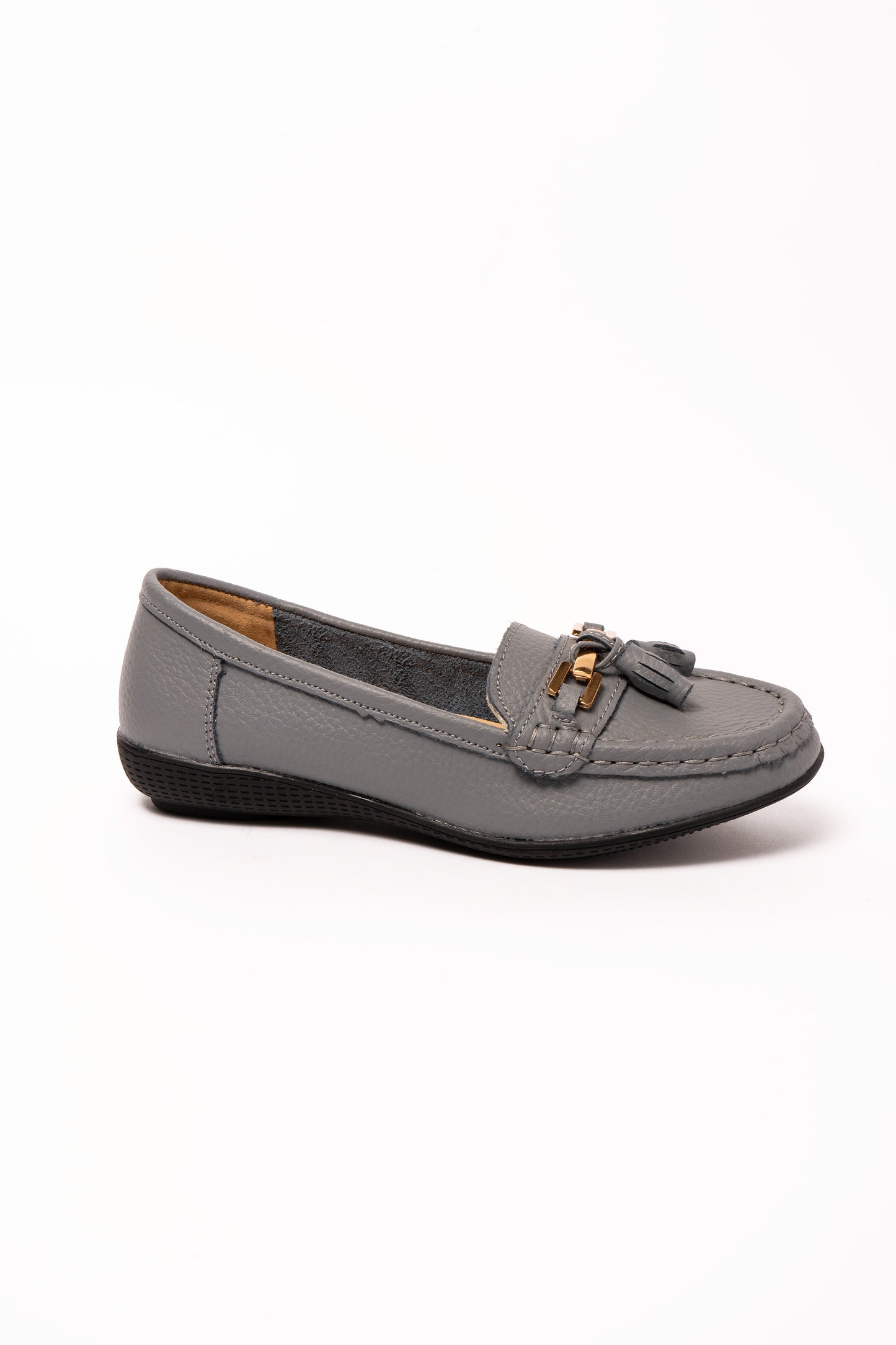 Leather Margaret Loafers Grey