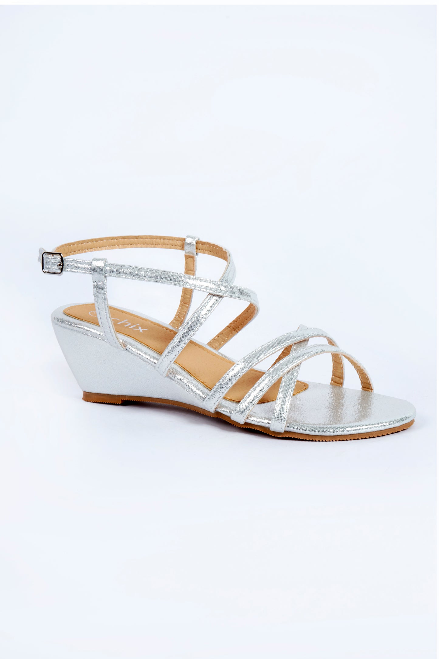 Tia Shimmery Wedge Silver